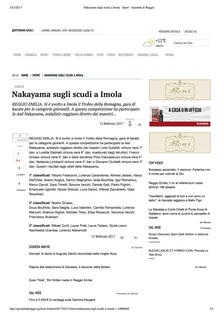 Nakayama sugli scudi a Imola