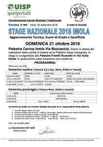 6-18 Stage Nazionale Imola 2018