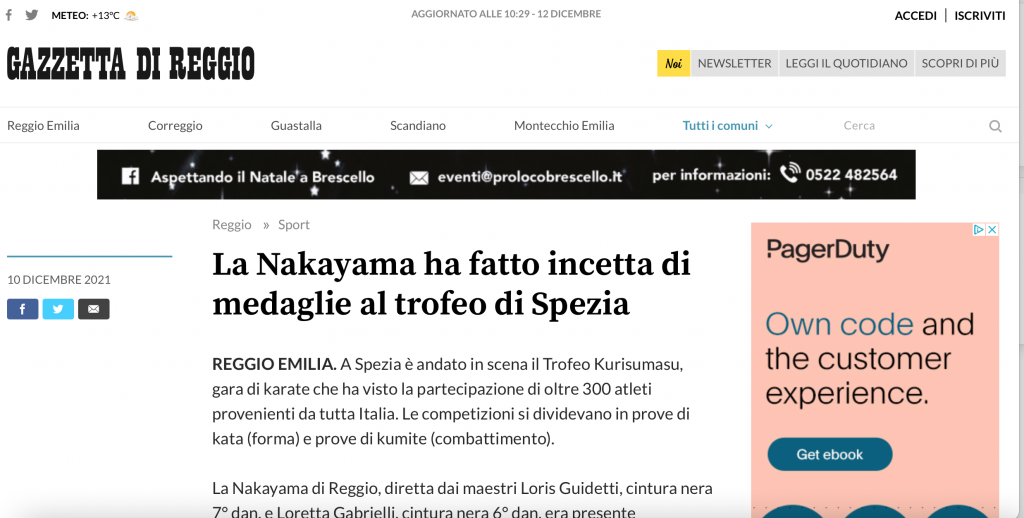 La Nakayama ha fatto incetta di medaglie al trofeo di Spezia – Gazzetta di Reggio 10.12.21